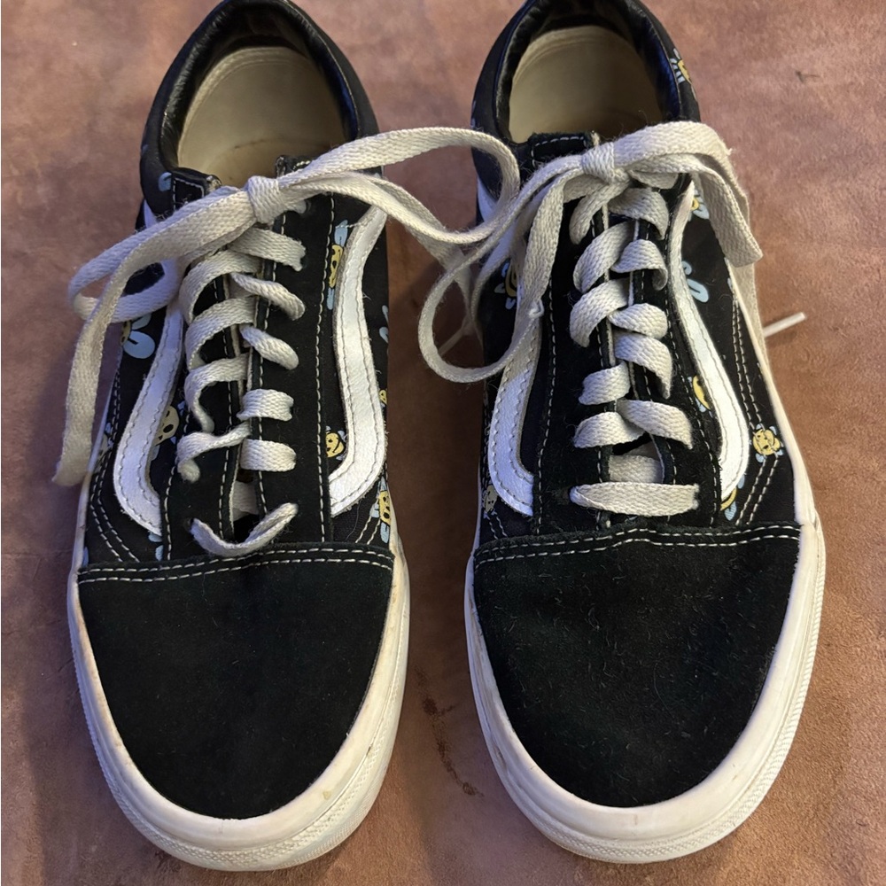 Vans Black and White Floral Men's Sneakers